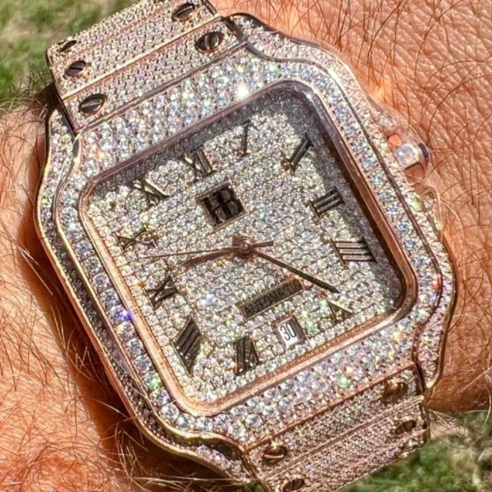 MOISSANITE Watch Iced Hip Hop Rose Gold